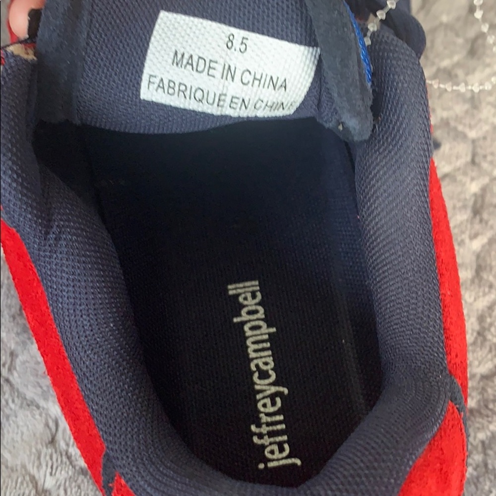 Jeffrey Campbell Red Suede Platform Sneaker - image 5